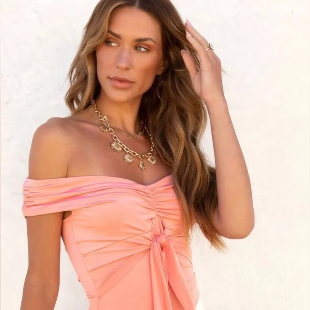VICI- Off-shoulder Peach Bodysuit- NWOT